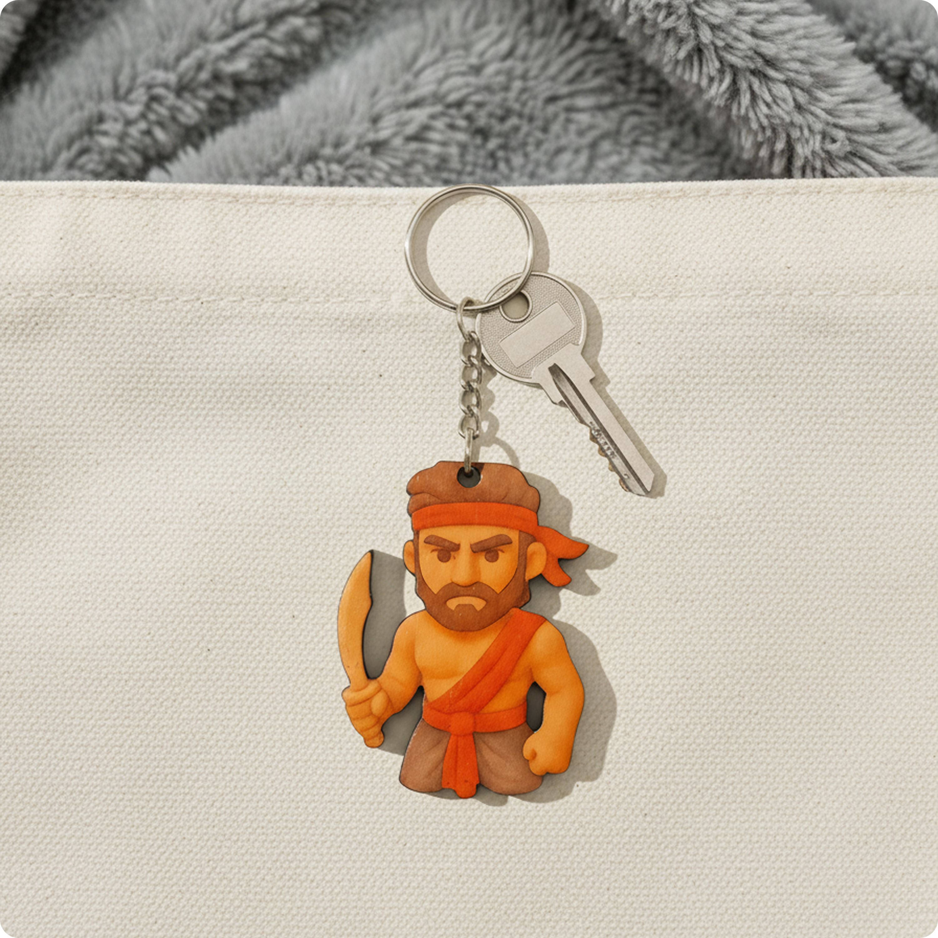 Kantara Guardian Warrior Keychain & Kanakavathi Keychain
