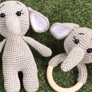 Elephant Doll and Teether set